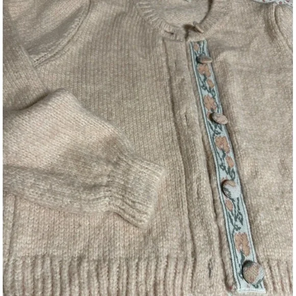 MNG Cardigan Sweater Button Front Cottage Fairy SZ Medium - Picture 7 of 7